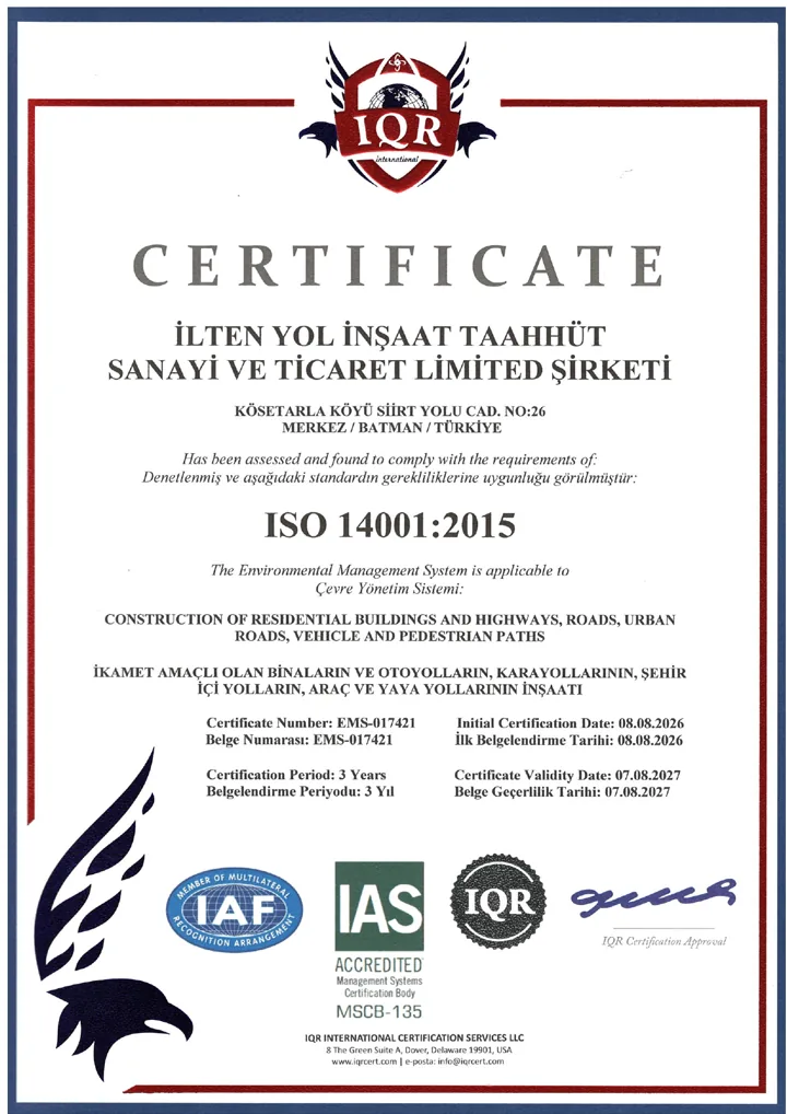 ISO 14001 Çevre Yönetim Sistemi